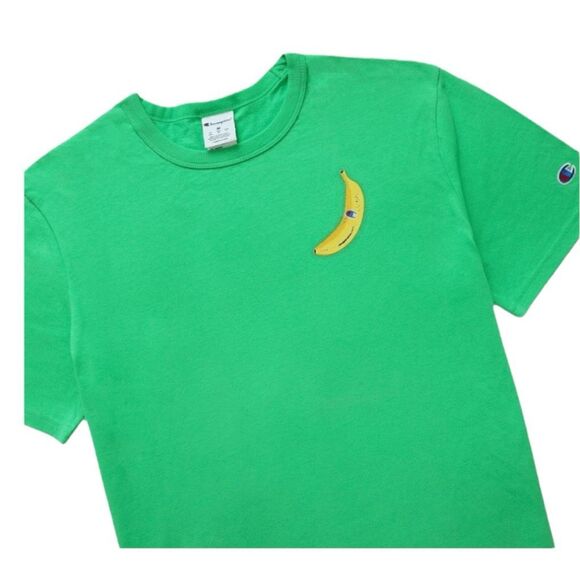 Champion Banana Graphic Tee Green Yellow Lightweight Short Sleeve Crewneck S - Picture 3 of 8
